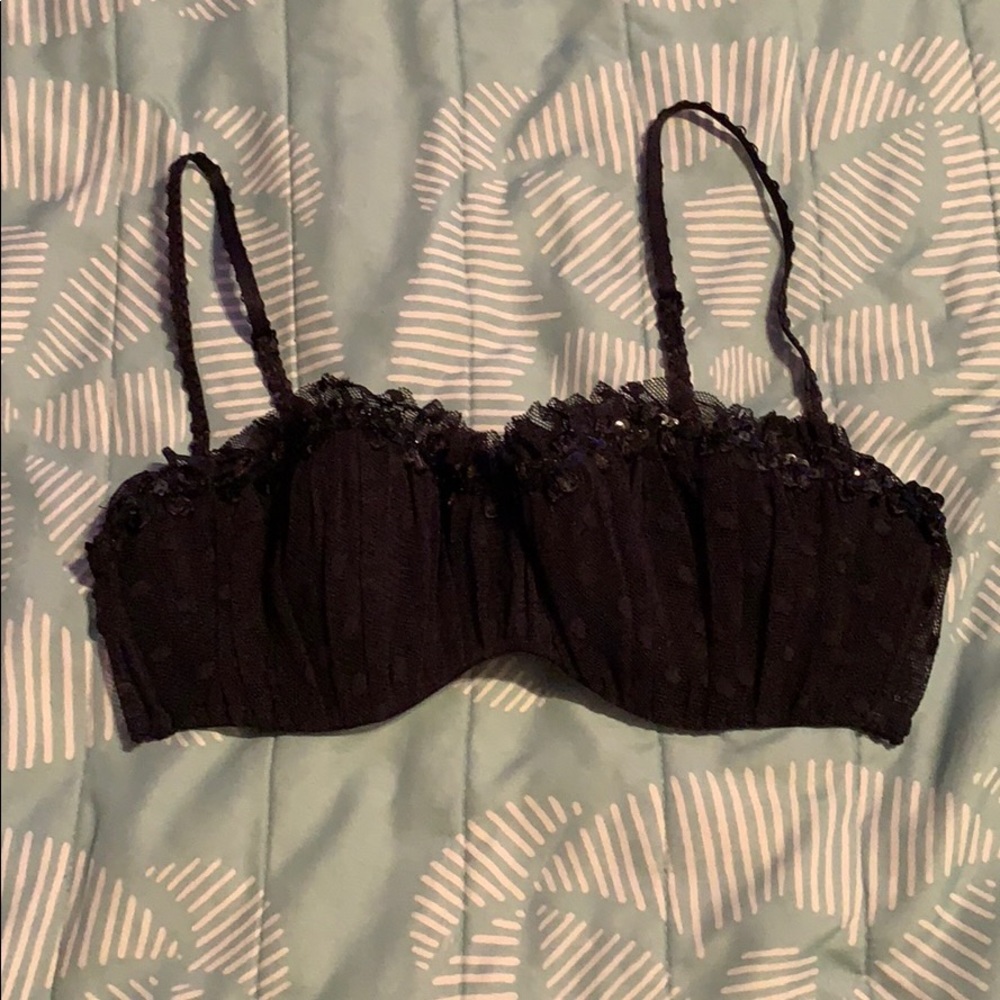 Victoria’s Secret Lace Sequin Black Bra (sz 36B)